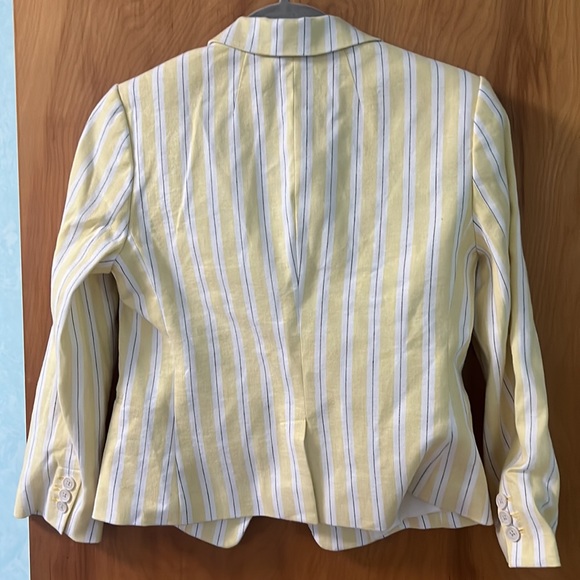 Banana Republic sz 4 blazer striped cream and yellow - Picture 4 of 4
